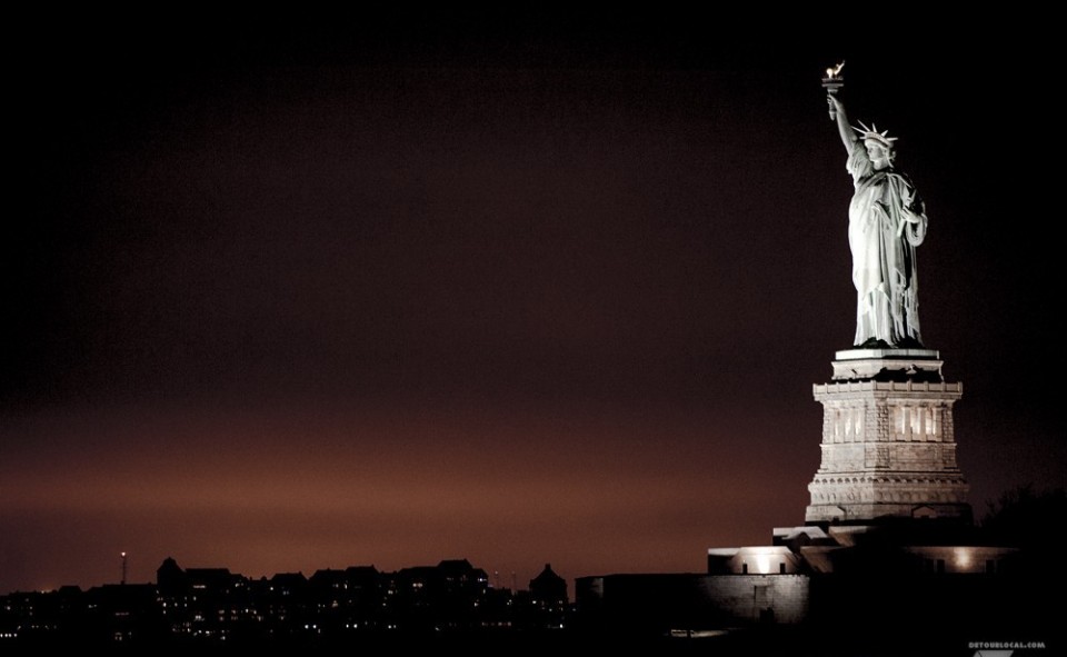 Statue de la Liberté vue à bord du ferry de Staten Island, New York
