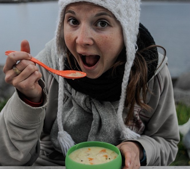 Petite soupe délicieuse à la Chico dans les iles Lofoten, Norvège