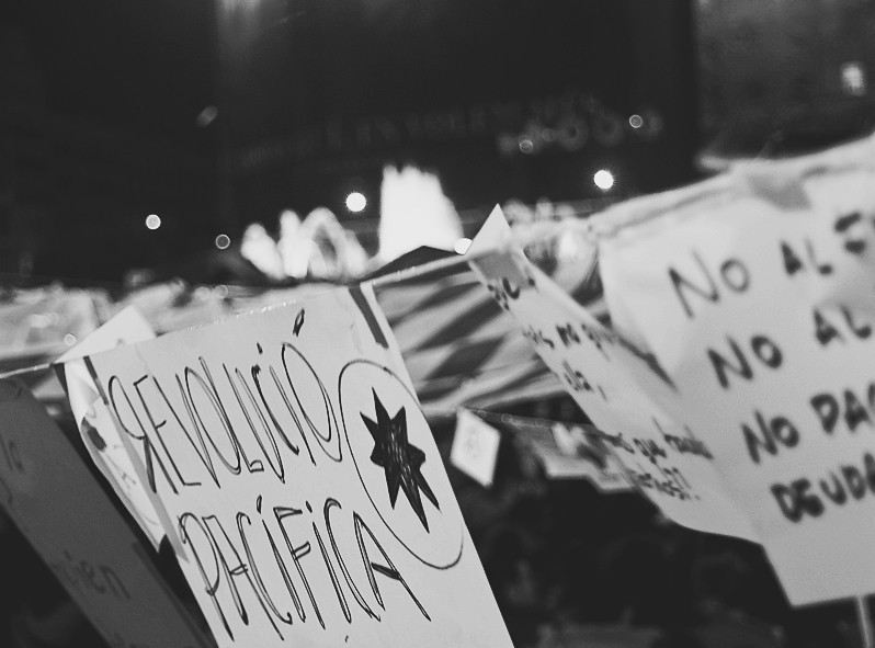 Manifestation pacifique à Barcelone en Espagne, lors de mon premier passage en 2011